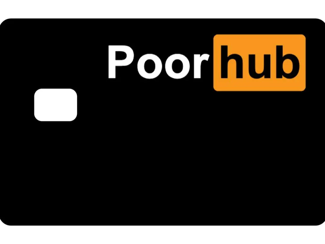 Funny Gift for Adults – Broke Hub Money Meme Graphic – Rectangle Shape Small Rectangular Chip – Single-Side Credit Card Skin Sticker