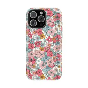 Pastel Flower Girly Aesthetic Summer Spring Flowers 2 in 1 Phone Case with Durable, Shock Absorbing, Fashionable Design.Suitable for Iphone 11, 12, 13, 14, 15,16and 17 Pro Max and Pro Plus Series A Creatively Designed New Phone Case, Perfect As A Gift F