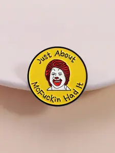 Funny Cartoon Character Enamel Pin, Humorous Expression Lapel Badge, Unique Clown Design Brooch for Clothes & Backpacks, Fashion Accessory, Lapel Pins