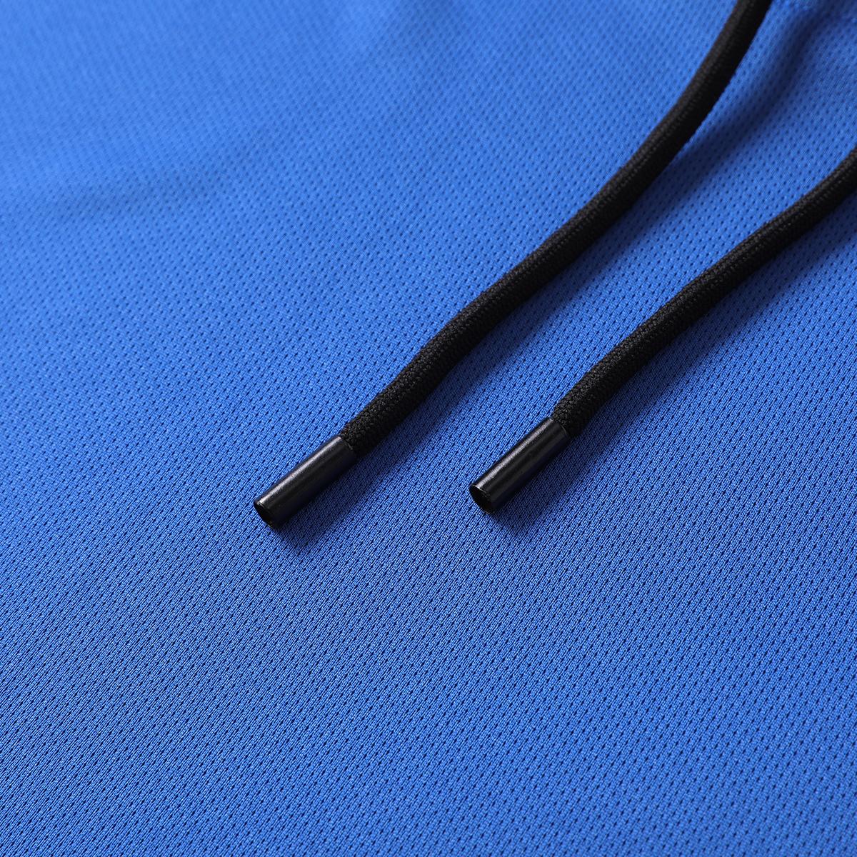 Men's sports hooded T-shirt with kangaroo pocket, breathable and quick-drying fabric, suitable for running and exercising, indoor fitness, etc