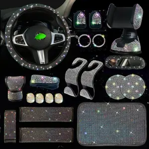 Valentine's Day gifts, car steering wheel protectors, new hot diamond shoulder guards, diamond coasters, stand multi-piece set universal steering wheel covers, Car Interior Decoration, Car Interior Decorative, car interior accessories