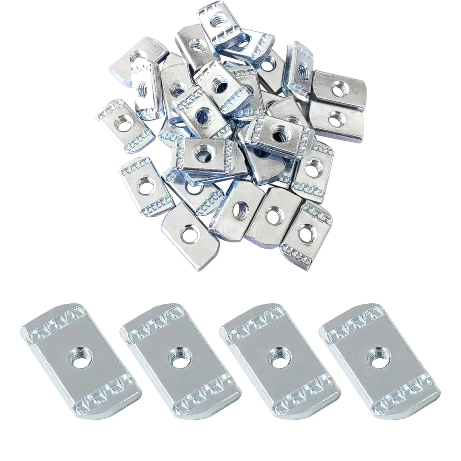 Strut  Nuts, 3/8"-16 No Spring Thickened Unistrut Hardware Nuts with Zinc Plated, Without Spring Nuts Use On  Struts, 50 Packs