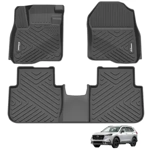 GARVEE Custom Fit TPE All-Weather Floor Mats Compatible with Honda CR-V 2023-2025 (Includes Hybrid) and Other Models, Black, Front & Rear Row Set, Durable and Protective Car Floor Liners