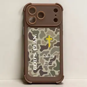 New Trending God's Plan Cross Camo iPhone 17 Pro Max Case Sika Deer Shockproof TPU Acrylic Cover for iPhone 17 Air Promax 17Pro 12-16 with Airbag Corners Protector Gifts for Men Boy Hunter