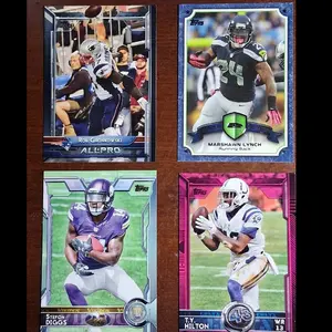 Topps Football Card Lot 2015 & 2013 Featuring Rob Gronkowski Marshawn Lynch Stefon Diggs & T Y Hilton