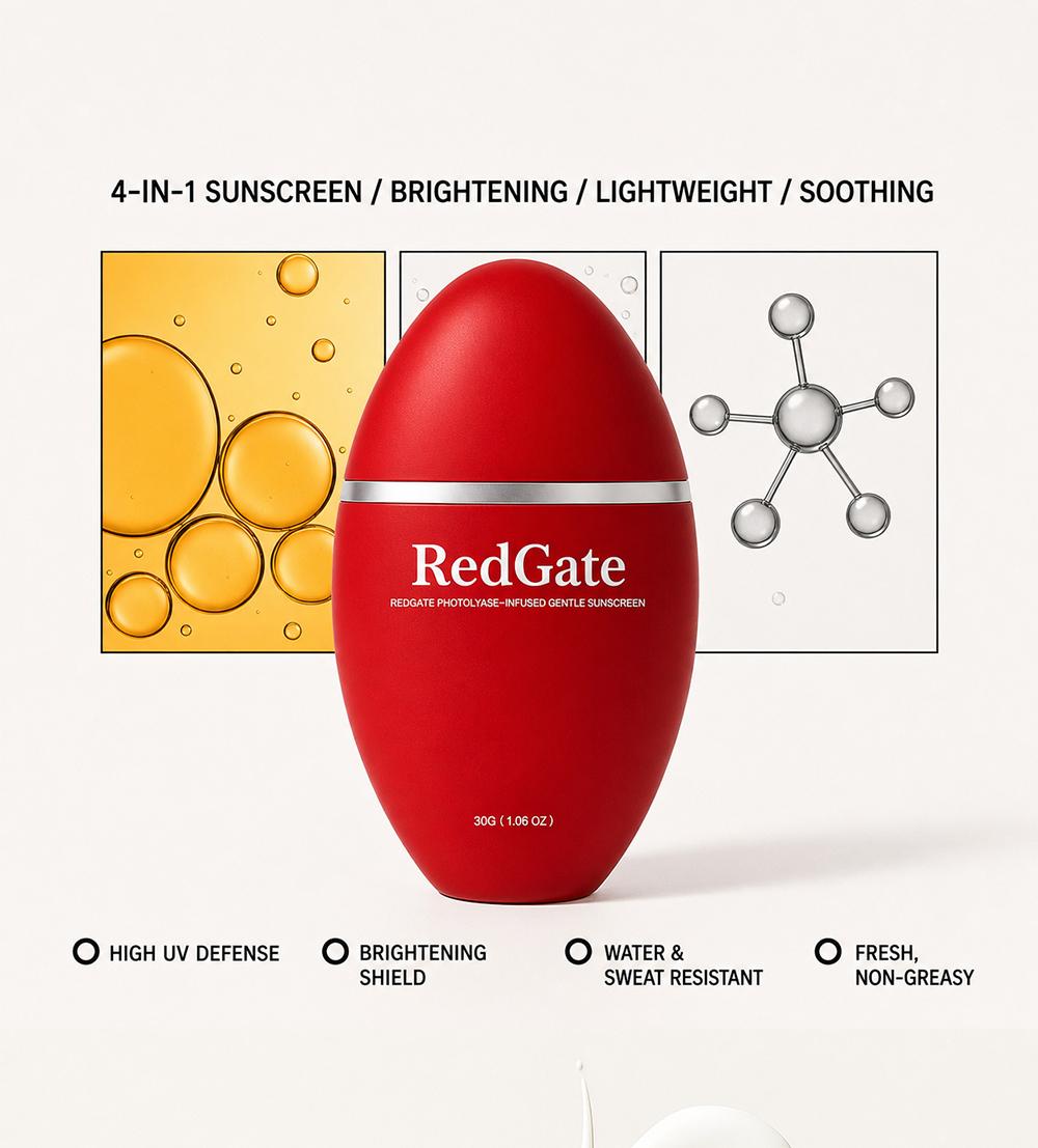 Redgate Photolyase Sunscreen Cream, 30g Unisex Facial & Body Sunscreen for Adults - UV Shielding, Waterproof, Fresh Barrier Protection, Sunscreen Everyday, Single Item