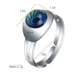Magic Eye Shape Color Changing Ring Temperature Emotion Rings for Women Men Adjustable Couple Rings