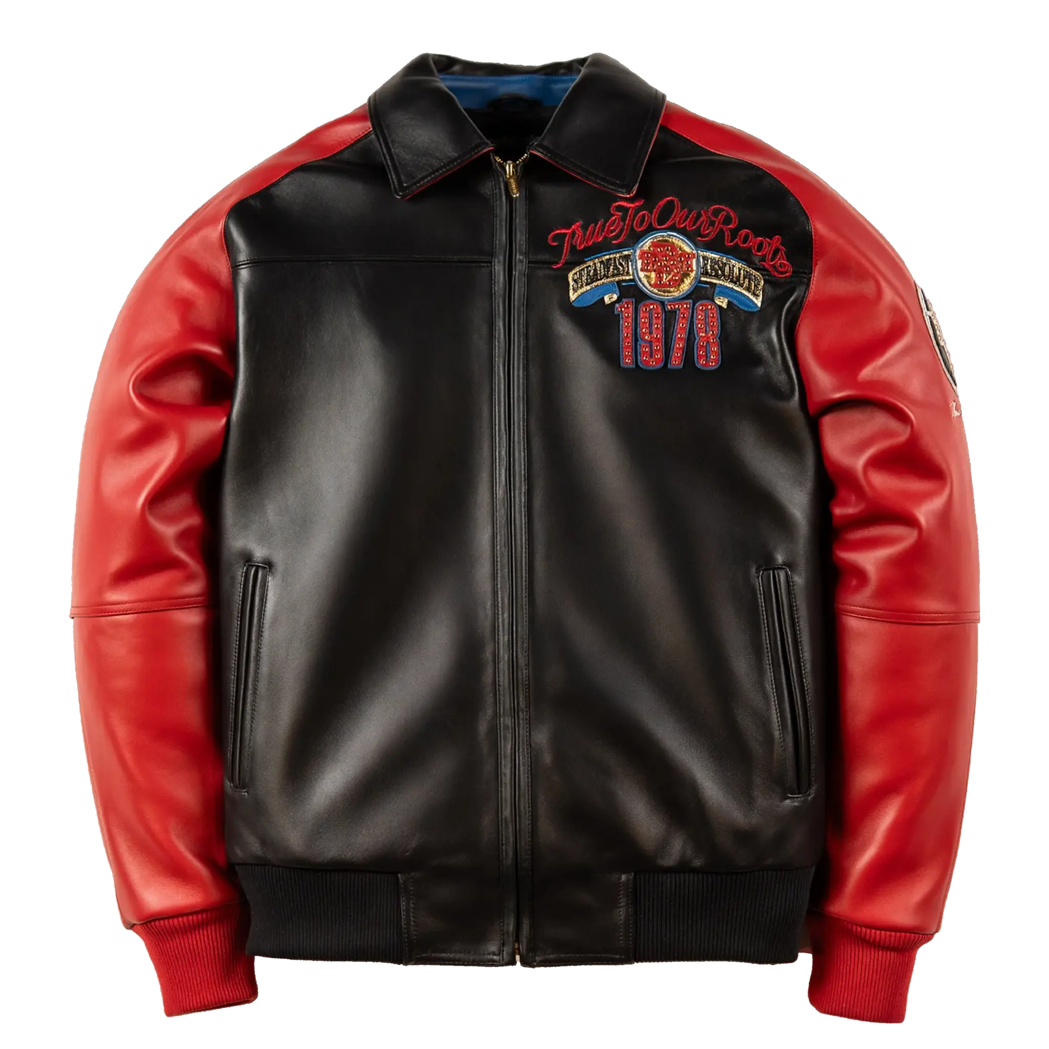 Pelle Pelle True To Our Roots Jacket In Black/Cabernet
