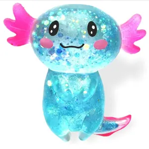 Axolotl Squishy Stress Relief Toy Glitter Fidget Toys Cute Malt Sugar Axolotl Toy Fidget Toys Adults Fidget Toy for Kids Youth Adult, Party Favors Anxiety Relief Squishy Toys