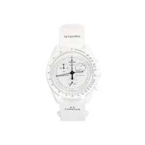 Swatch x Omega Bioceramic Moonswatch Mission To Moonphase Snoopy SO33W700 by StockX