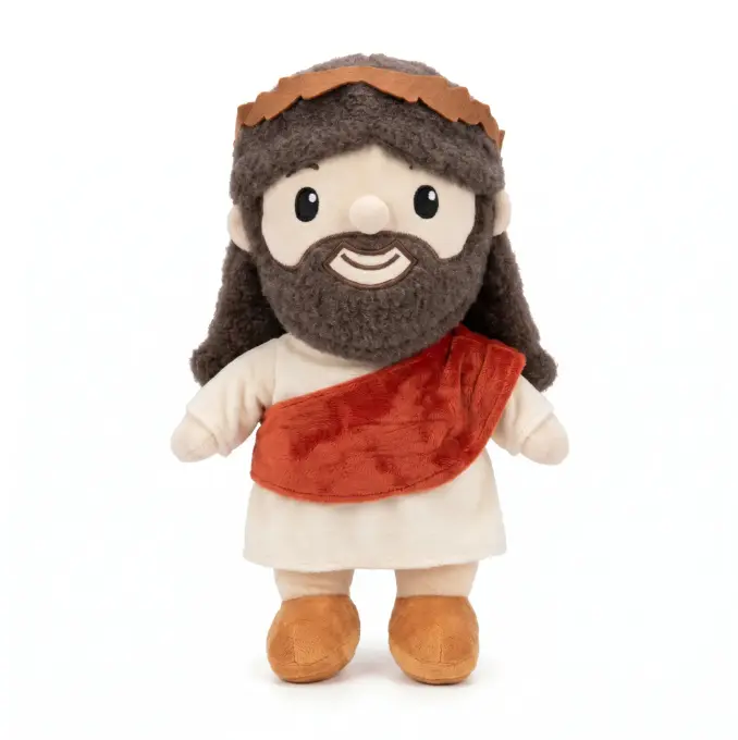 Soft Huggable Breathing Jesus Plushie, Gentle Breathing‑Motion Bedtime Toy for Kids Faith‑Inspired Present