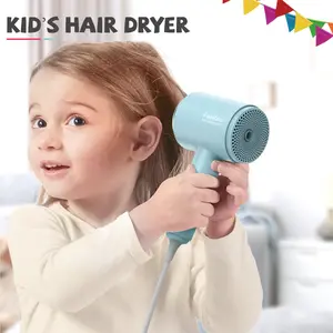 FeeKaa Kids Hair Dryer, Pink, 500 Watt, Lightweight, Gentle Heat, Safe for Kids, Anti-Scald Design