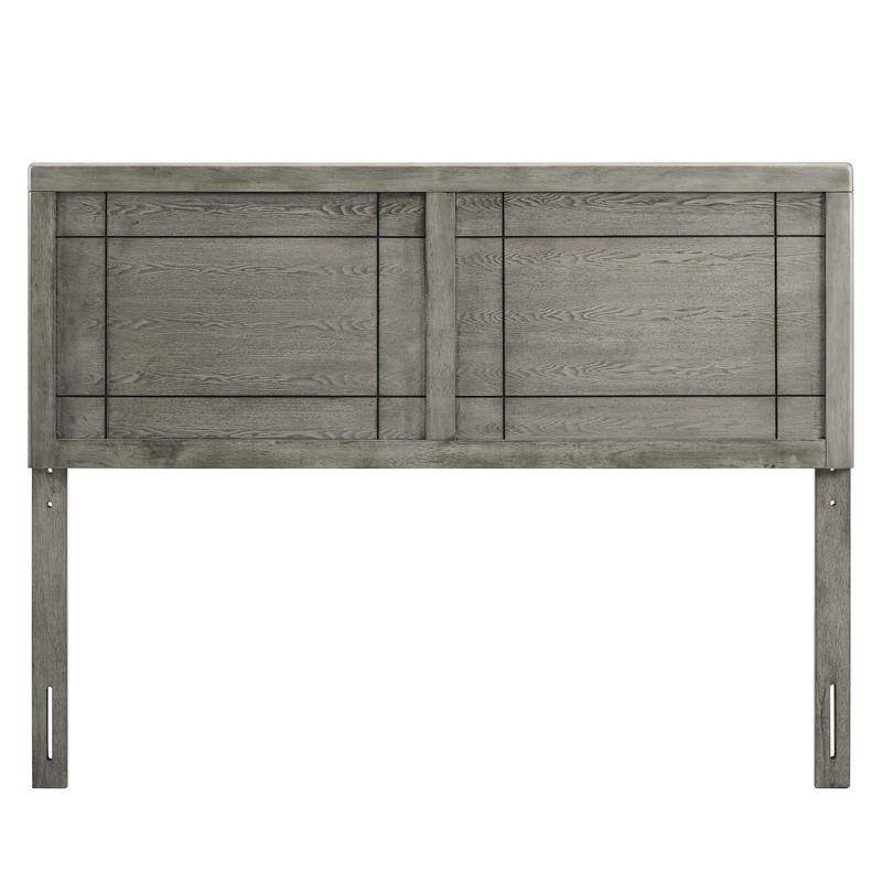 Modway Archie Full Wood Headboard in Gray