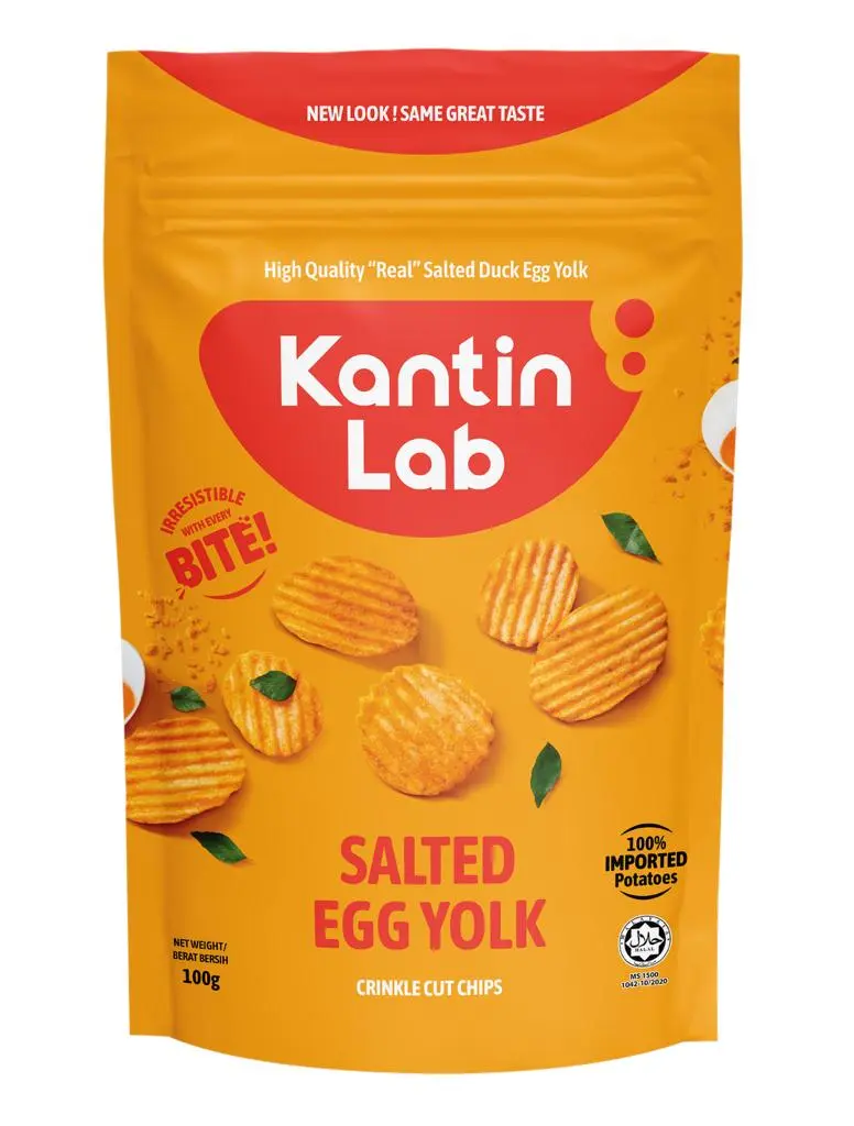 KANTIN LAB SALTED EGG CRINKLE-CUT POTATO CHIP - 100g per bag