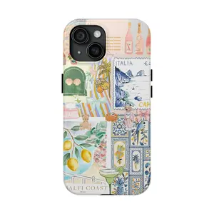 Coquette Stamp Collage Phone Case, Coastal Italy Phone Case 11-17