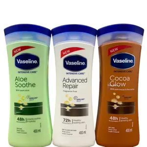 Vaseline Intensive Care Bundle of 3 Body Lotion Aloe Soothe - Advanced Repair - Cocoa Glow 400mL Comfort Moisturizer Hydrating Skincare