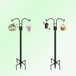 Heavy-Duty Hanging Hook Pole - One-Person Build Stable Base for Potted Plants Flower Baskets Wind Chimes Decorative Lamps Bird Houses No Warranty