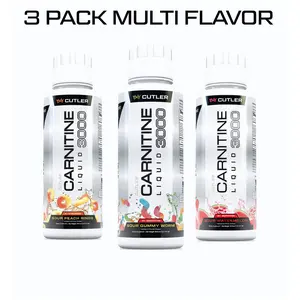 Cutler Nutrition Carnitine Liquid 3000 Variety Flavor 3 Pack | Liquid Energy Sport Drink | Ready-to-Drink Fitness Beverage | US Edition