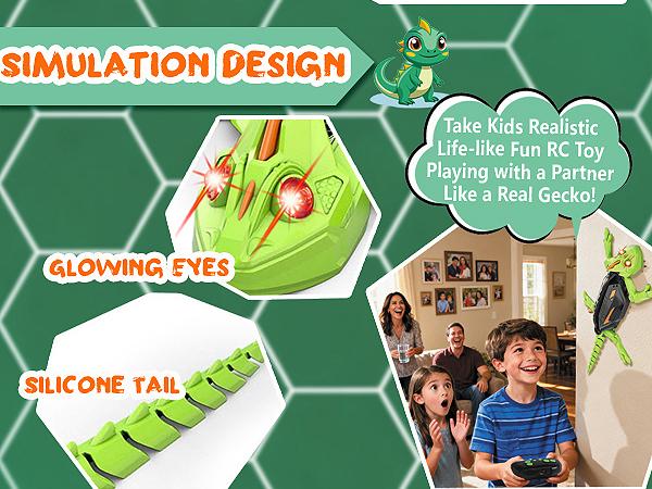 Wall Crawler Gecko, TikTokShopBlackFriday Remote Control Toy, Electric Lizard Toy with LED Glowing Eyes, 360° Spin, Halloween and Christmas STEM Tech Toy Gift for Kids