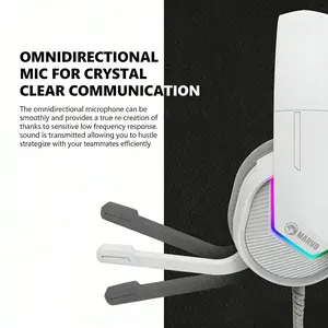 Static RGB Gaming Headset, Usb2.0 Wired Stereo Earphone with Mic, Over-Ear Design, Volume Control, Ideal for Adults/teens/gamers/laptops/tablets, Wired Gaming Headphones