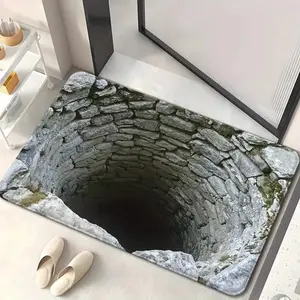 Stone Well 3D Print Doormat Absorbent Non Slip Bathroom Mat for Front Door Entryway Floor Rug Home Decor Carpet