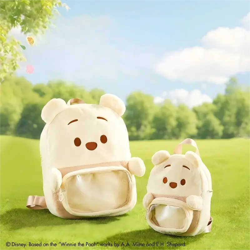 Disney Winnie the Pooh Animated Face Small Backpack - Luggage & Bags Functional Bag with Faithful Character Reproduction, Animated Face Backpacks