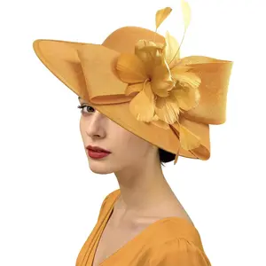 Fascinator Hats for Women,20s 50s Linen Flower Hat for Derby/Church/Wedding// Party