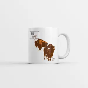 Bye Son Later Pops Mug Funny Sarcastic Bison Graphic Novelty Coffee Cup - 11oz Funny Coffee Mugs Ceramic Printed Drinkware Cup