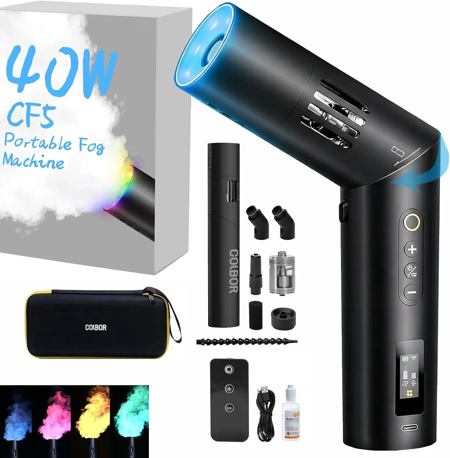 40W, Mini Handheld Smoke Machine for Photography with Remote Control, Small Fogger Haze Maker for Indoor Outdoor Halloween Party Cosplay Wedding