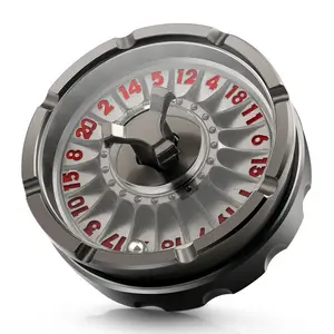 D20 Roulette Fidget Spinner Dice Set – Metallic Dragon D&D Dice for RPGs, Dungeons & Dragons, and Tabletop Games with Gift Case (Black-Red)