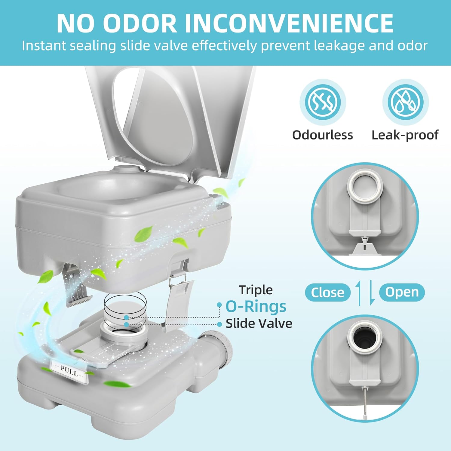 YITAMOTOR 3.17 Gallon Portable Toilet for Camping, RV Travel Potty with Press Flush Pump, Leak-proof Seal Ring for Travel, Boating, Hiking, Trips