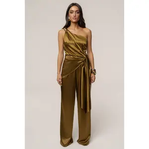 Olive Palmera Satin Top