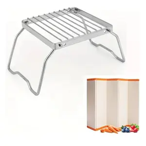 Portable Foldable BBQ Grill, Mini Tabletop Cooking Stand for Camping or Picnic, Outdoor BBQ Rack, Sturdy and Stable