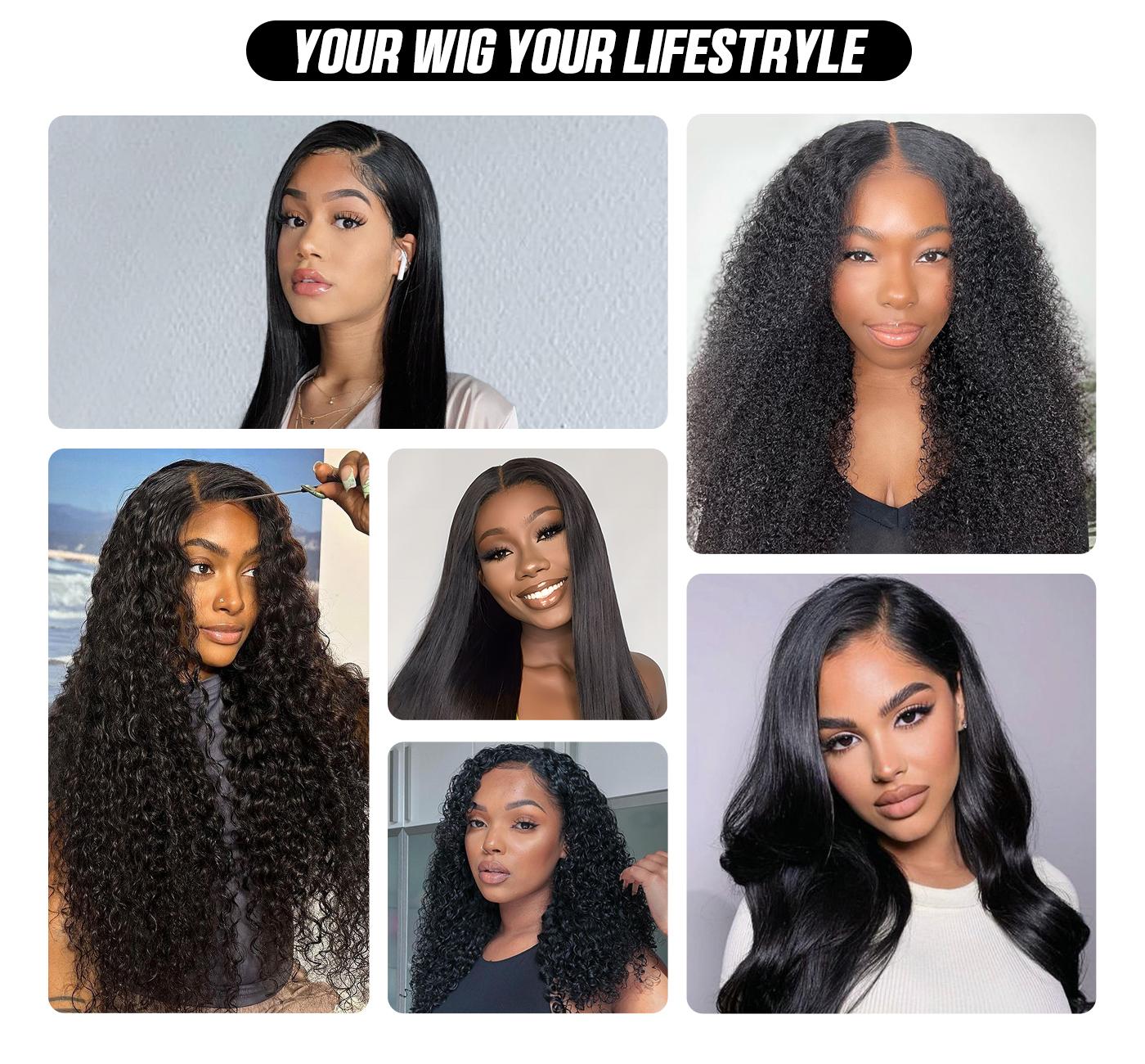 OQ HAIR 220% Density Pre Cut 9x6 TPart Lace Water Wave Wear Go Glueless Wigs With Drawstring Pre Plucked With Natural Hairline