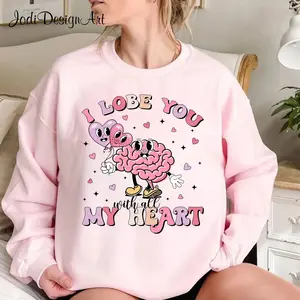 I Lobe You With All My Heart Valentine Neurology Shirt Psychologist Shirt Neuroscience Gift Neurology Nurse Shirt Anatomical Brain Shirt MovieReseaNurse