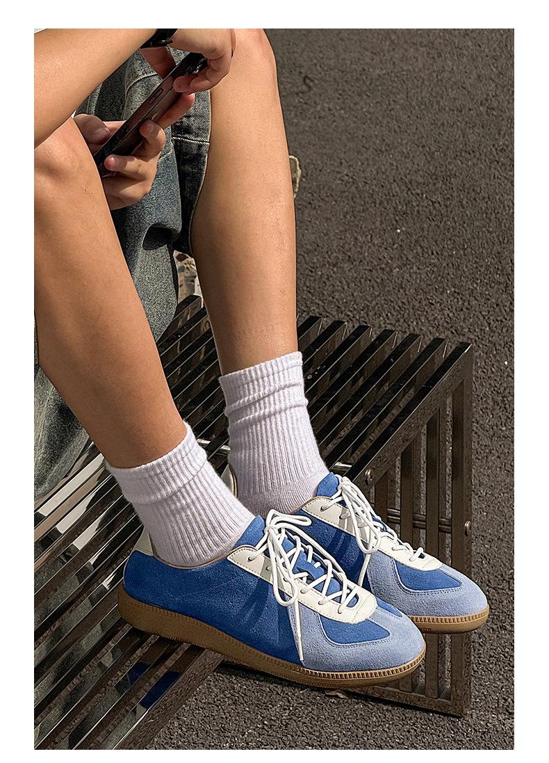 Iconic Two-Tone Blue Suede Sneakers | Retro Casual Shoes for All Genders