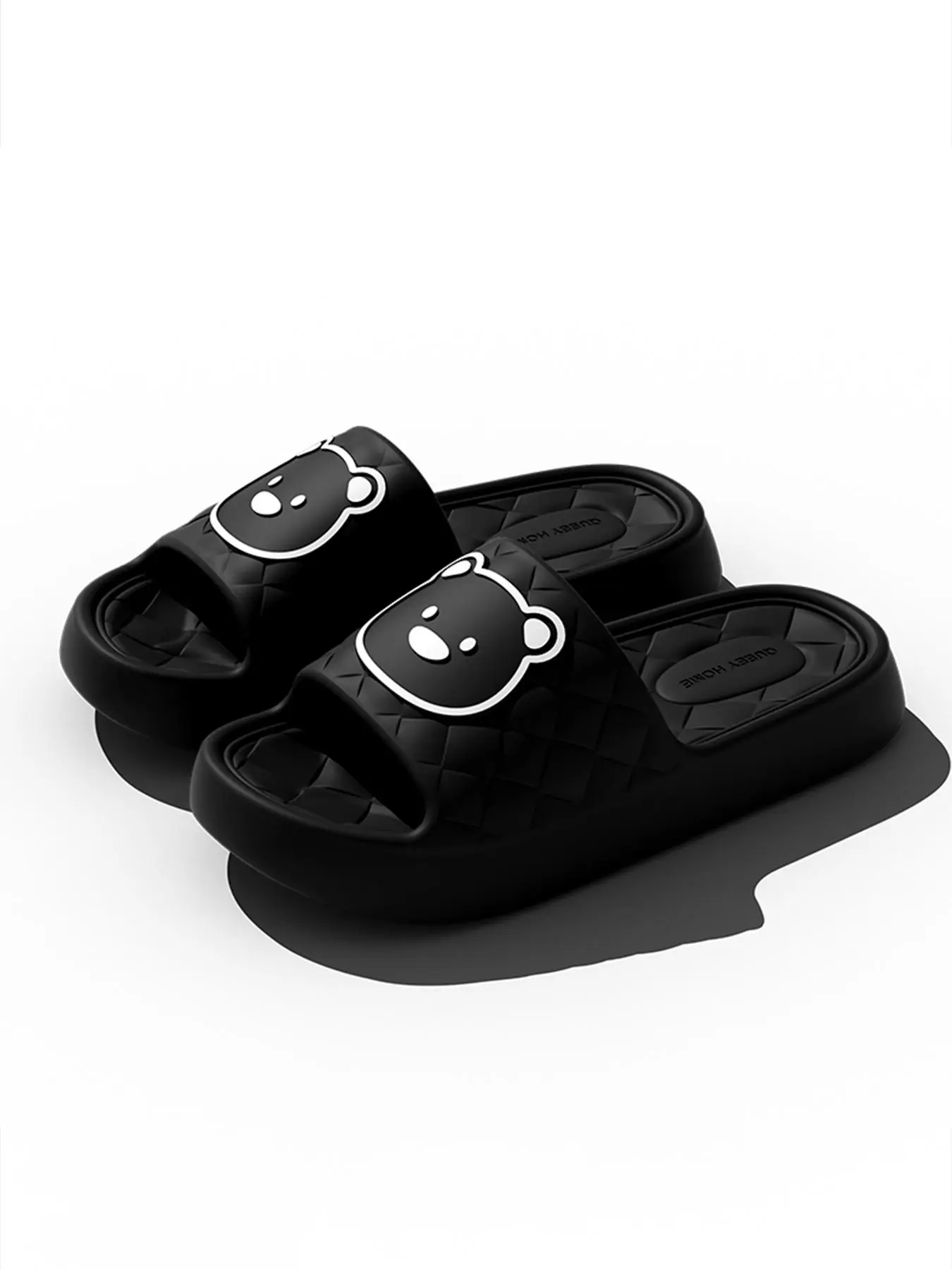 Men's Cartoon Bear Design Slides, Open Toed Slippers, Casual Comfortable Home Slippers, Soft Non-slip Slippers for Indoor & Outdoor Wear, Flipflop