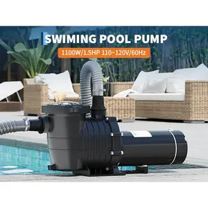 GARVEE HBP1100 Swimming Pool Pump – PP + Metal Build, 1100W (1.5HP), 110–120V/60Hz, Designed for Above-Ground Pools, Versatile Filtration System with Faster Flow After Media Installation, Black