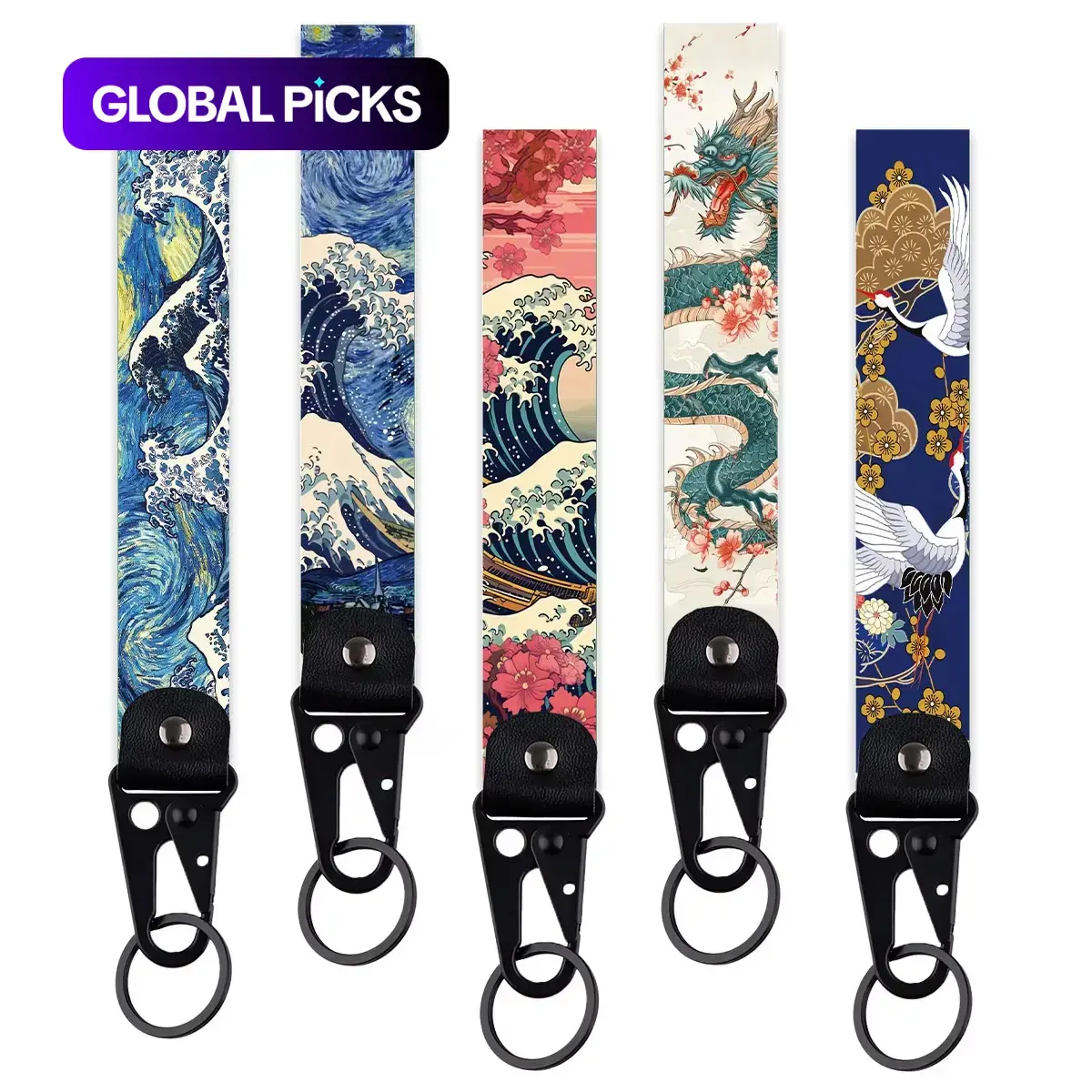 Wave Pattern Car Keychain, Universal Car Key Ring and Bag Charm Pendant, Car Interior Decoration, Car Accessories for Men & Women, Keychain Charms #GLOBAL PICKS