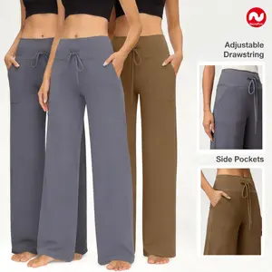 NunuFlex Women's Loungewear Pants, 3-Pack Wide Leg Plus Size Pajama Set Bottoms, Breathable Soft Stretchy Fabric Casual Loungewear Bottoms, Suitable for Indoor/Outdoor Wear