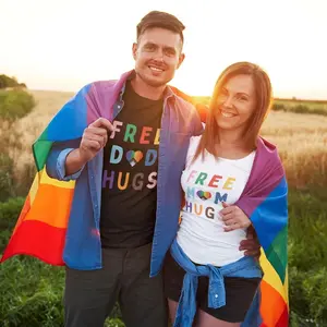FREE DAD HUGS Shirt, Lgbtq Pride Shirts, Dad Of Gay Kids Shirt, Queer and Trans Ally, P Flag Parent, Dad Pride Shirt, Protect Queer Kids O