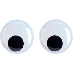 2 count 5 Inch  Googly Eyes with Self Adhesive Black Large Gaint Googly Plastic Eyes Wiggle Eyes for DIY Crafts, Door, Fridge, Wall, Halloween Home Decoration(5.12in/130mm-2pcs)