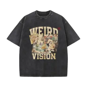 Vintage Washed Black Unisex T-Shirt – Retro Pin-Up Comic Collage Graphic, Oversized Fit for Outdoor Streetwear & Retro Aesthetic