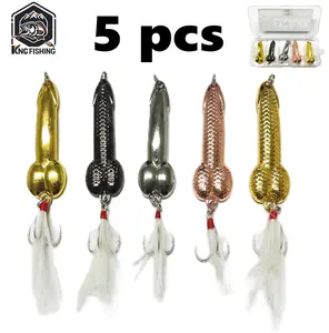 [FREESHIP]5pcs Bass Fishing Lure, Topwater Fishing Lures with Trebles Hooks,Spoon Lures, Fishing Tackle for Freshwater and Saltwater, Fishing Gifts for Men