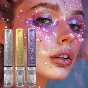 Shiny Mascara, 4D Volumizing Curling, Voluminous Lengthening Mascara, Long-Lasting Natural Fiber, Waterproof, Easy to Use, Perfect for Parties, Music Festivals, Beginners