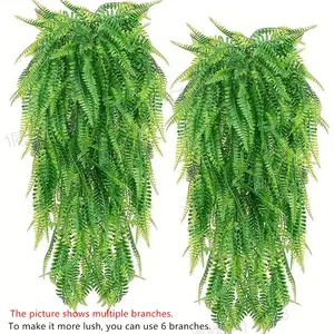 6pcs Artificial Faux Greenery Persian Grass Vine Wall Hanging, Fake Fern Plant Stems, Decorative Plants for Home & Office Decoration