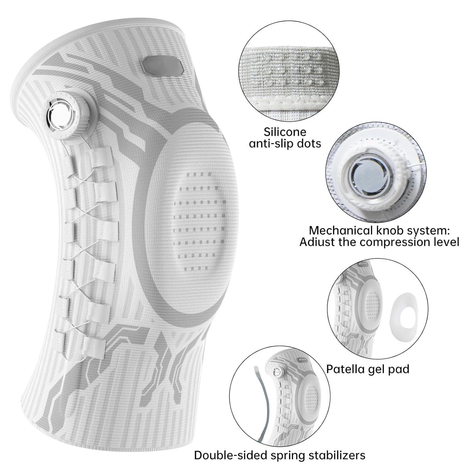 Smart Knee Brace with Adjustable Compression Knob, Micro-Adjustable Support for Perfect Fit, Pain Relief from Arthritis, Meniscus Tear, 2 Pack, W-L Smart Knee Brace with Adjustable Compression Knob, Micro-Adjustable Support for Perfect Fit, Pain Relief from Arthritis, Meniscus Tear, 2 Pack, W-L