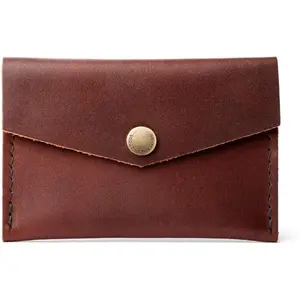 Mini Envelope Wallet for Women -  from the Finest Full-Grain  - Features Two Interior Pockets with Secure Snap Closure - Cognac