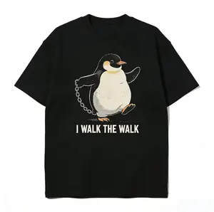 I Walk The Walk Funny Penguin T-Shirt, Cute Animal Graphic Tee for Men Women