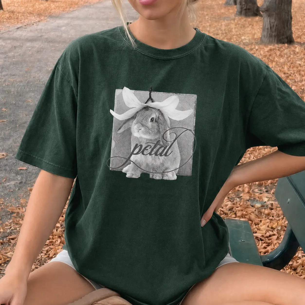 Petal Bunny Graphic Tee – Cute Floral Rabbit Vintage T-Shirt